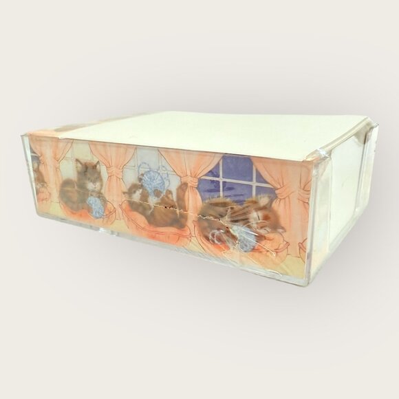 Vintage Cat Theme 300 Sheet Memo Tray Set - Picture 2 of 3